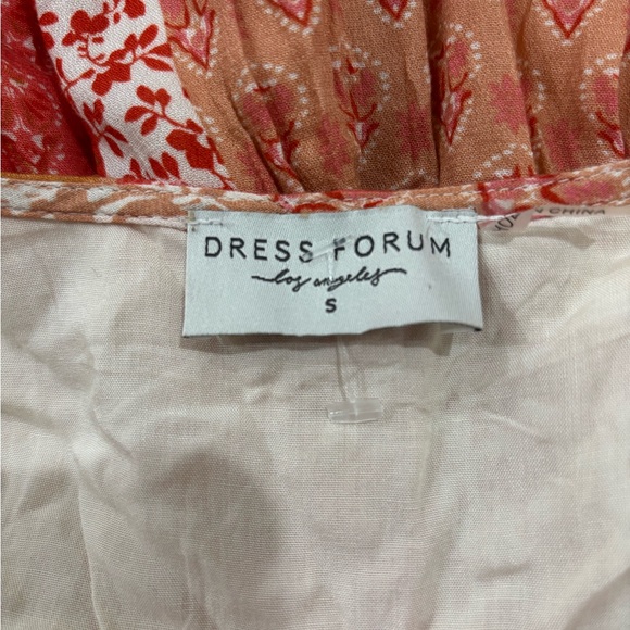 DRESS FORUM Patchwork Boho Western Warm Sunset Color Mini Festival Dress Sz S - Picture 4 of 5